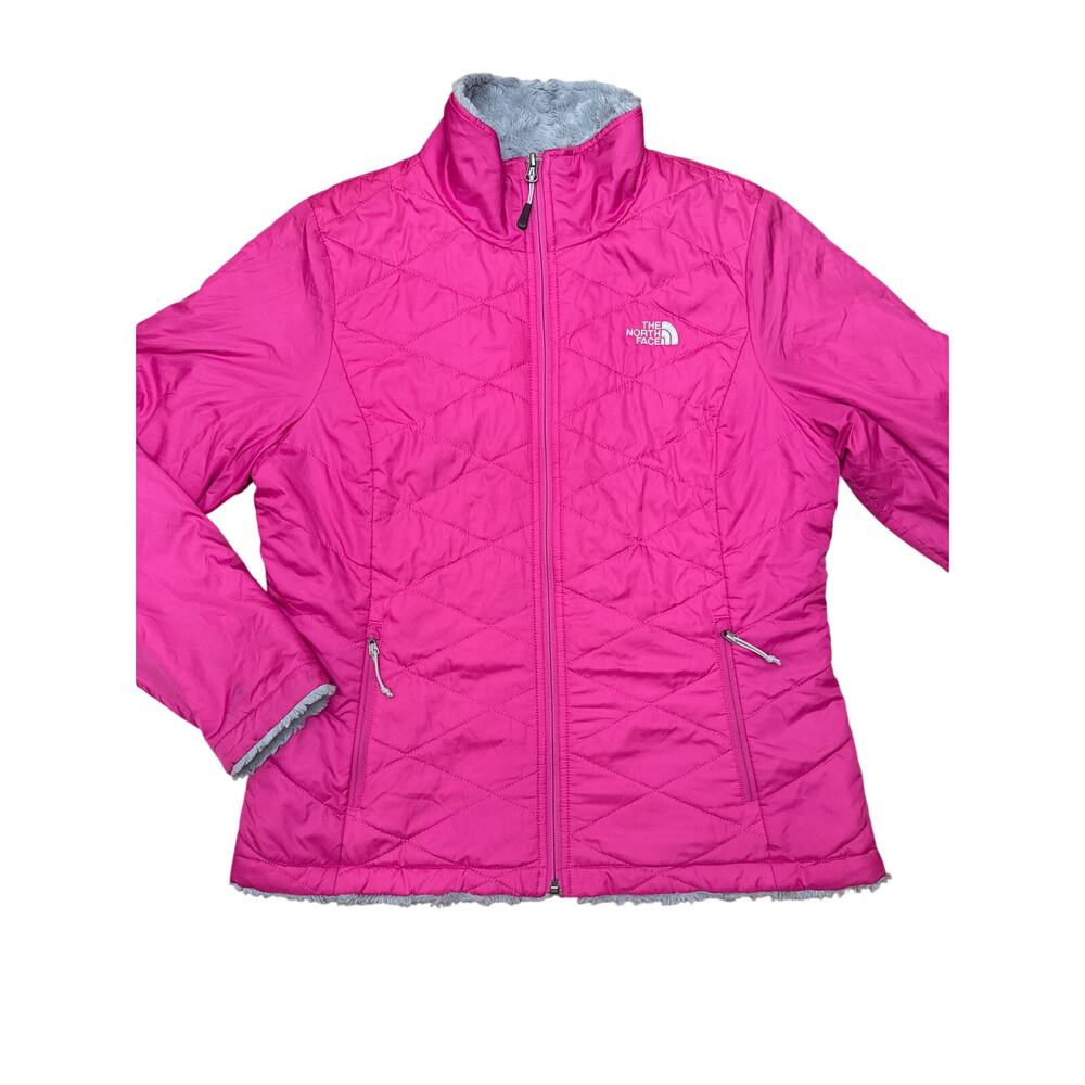 The North Face Women's Gorp Bright Pink Quilted Puffy Fleece Lined Coat Large